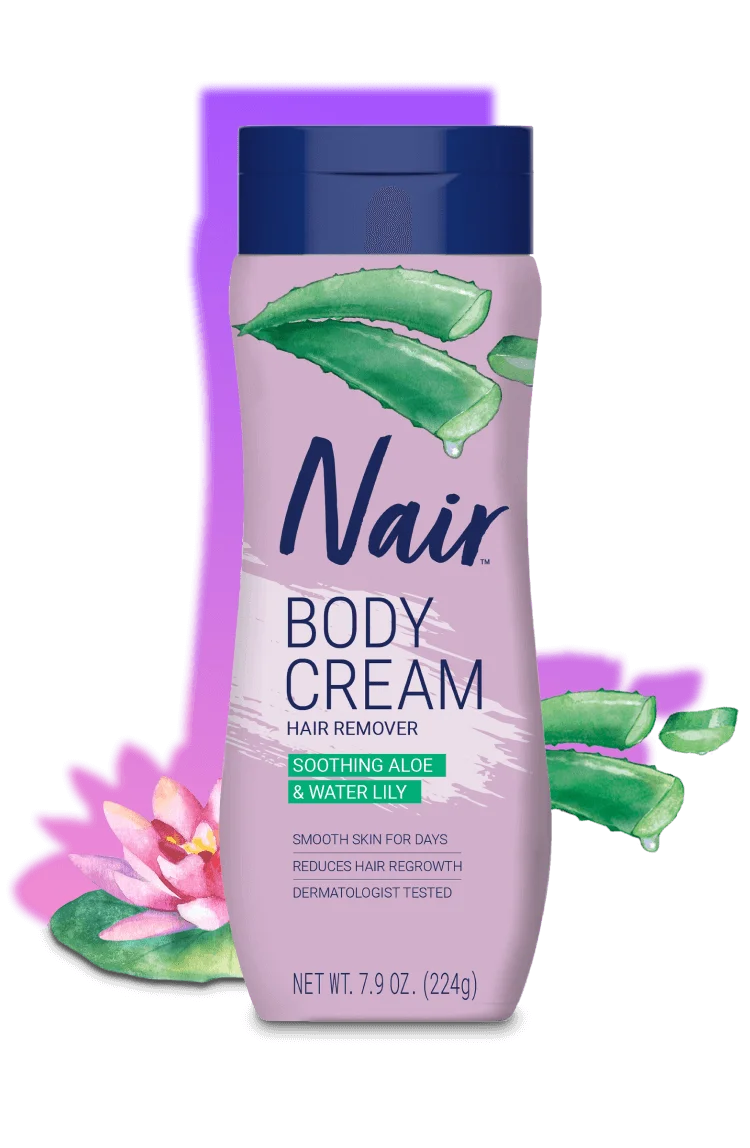 Nair Aloe and Water Lily Body Cream - Hair Remover with Soothing Aloe & Water Lily