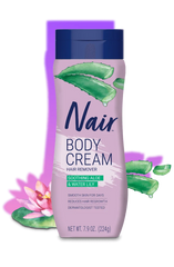 Nair Aloe and Water Lily Body Cream - Hair Remover with Soothing Aloe & Water Lily